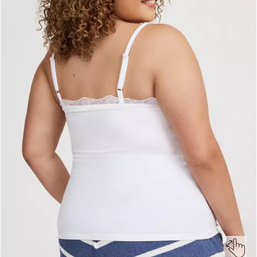 2 torrid White Ribbed Lace-Trim Cami’s - Picture 4 of 8